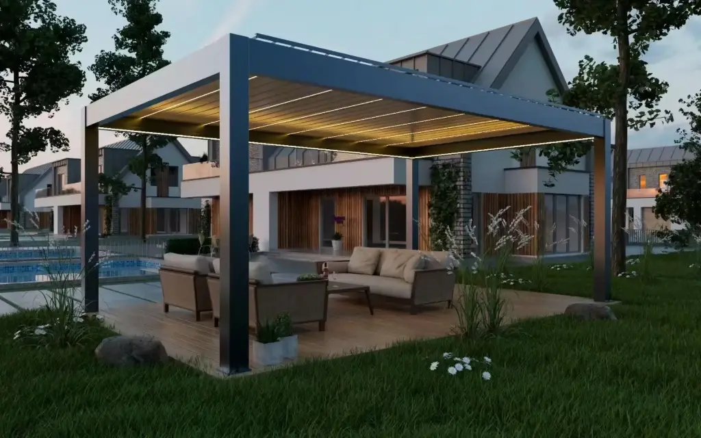 IM18 Premium Heavy-duty Pergola (3 x 3 m, Dark Grey)